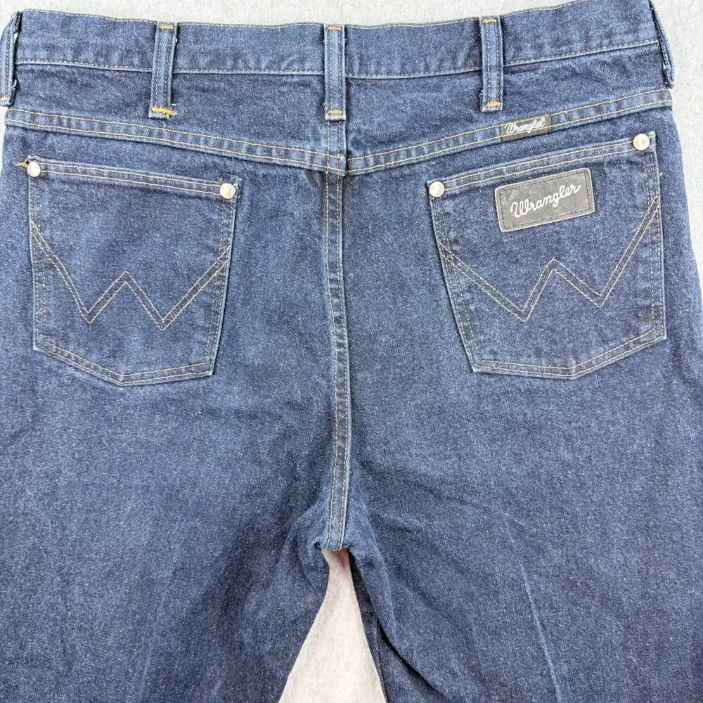 Wrangler 933SEDD Vintage Jeans 35x34 Made in USA Black Patch Dark Indigo Denim